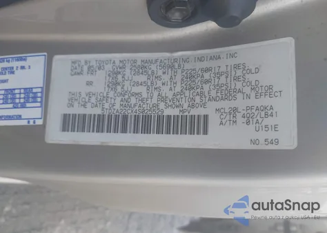 2004 Toyota Sienna Xle/Xle Limited from USA, damaged, VIN 5TDZA22CX4S025529